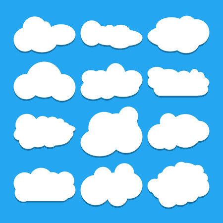Set of blue sky, clouds. Cloud icon setのイラスト素材