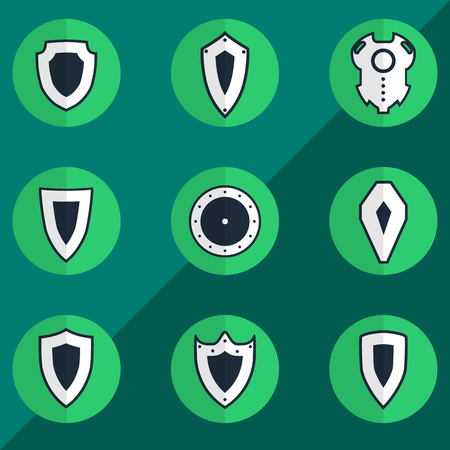 shield silhouette flat icon set symbolの写真素材