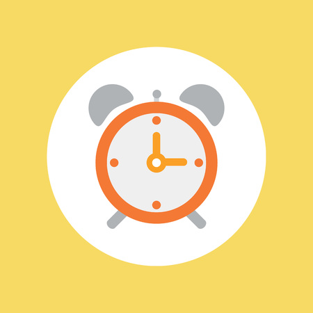 Alarm clock icon flat design time 24