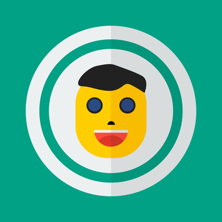 Head of a man in a flat style, icon, man, personのイラスト素材