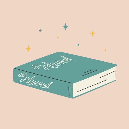 World book day. One book isolated with stars. Hand drawn educational vector illustrationsのイラスト素材