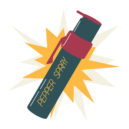 Pepper spray for self defense, vector illustration on the white backgroundのイラスト素材
