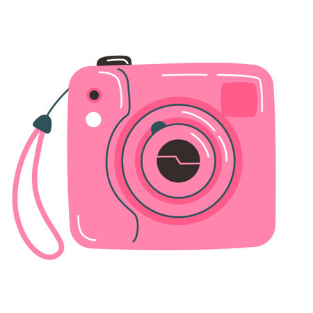 Pink Vintage Camera Device in a cute flat styleのイラスト素材