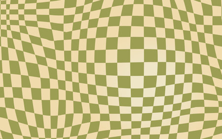 Groovy hippie 70s vector background. Chessboard pattern. Twisted and distorted vector texture in trendy retro psychedelic styleのイラスト素材