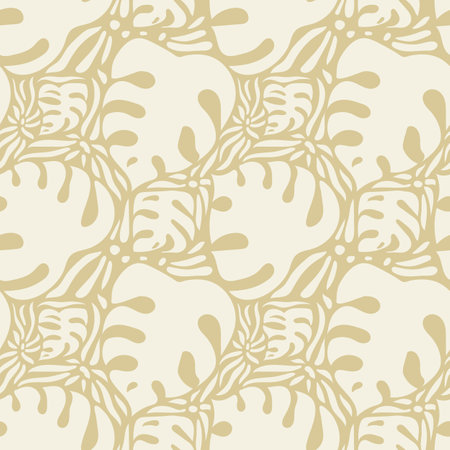 Refined seamless beige pattern with monstera leaves for fabric, wallpaper, banner,  wrapping paperのイラスト素材
