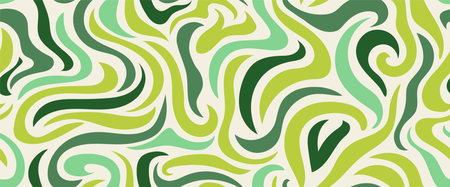 Abstract green leaves seamless pattern, natural floral wallpaper, tropical backgroundのイラスト素材