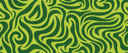 Abstract green leaves seamless pattern, natural floral wallpaper, tropical backgroundのイラスト素材