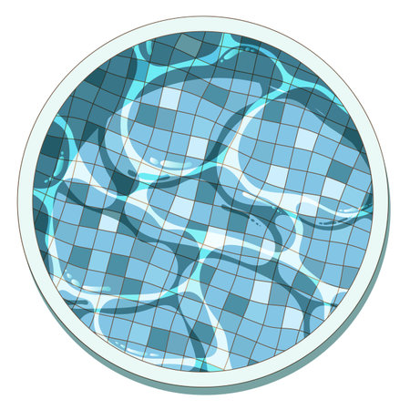 Round swimming pool flat cartoon illustration, isolated on the white backgroundのイラスト素材