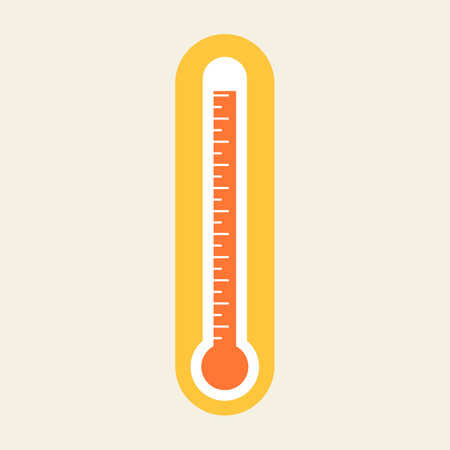 Heat alert warning for hot and heat waves. Thermometer with the high temperature vector iconのイラスト素材