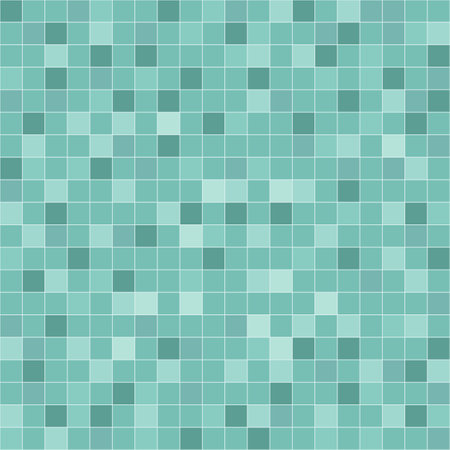 Swimming pool tile texture, blue color seamless pattern template, immitation of ceramic mosaicのイラスト素材