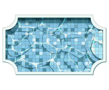 Swimming pool shape flat cartoon illustration, isolated on the white backgroundのイラスト素材