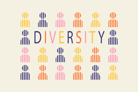 Diversity vector illustration, minimalism geometry design, color banner, posterのイラスト素材
