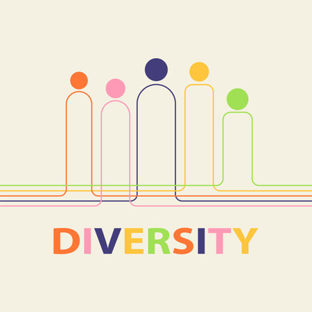 Diversity vector illustration, minimalism geometry design, color banner, posterのイラスト素材
