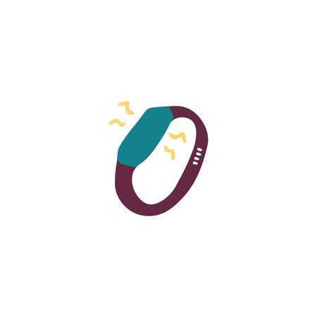 Fitness bracelet. Doodle smart band. Hand drawn vector illustration.のイラスト素材