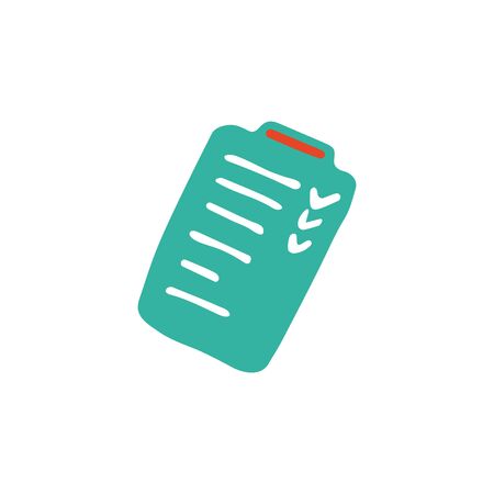 Checklist doodle icon. Hand drawn to-do list. Paper reminder flat icon. Vector graphics.のイラスト素材