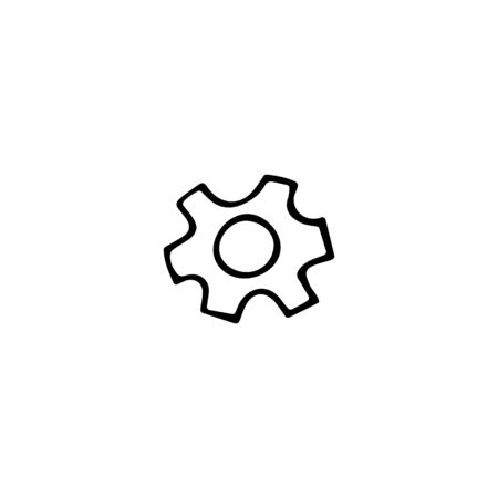 Hand drawn gear icon. Doodle cog symbol. Settings icon. Vector illustration.のイラスト素材