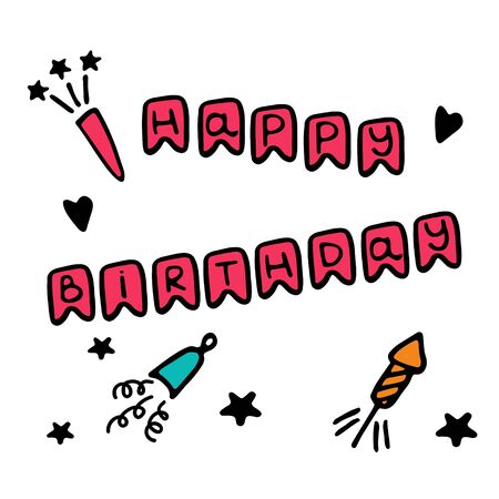 Birthday party. Poster banner postcard for the holiday. Vectorのイラスト素材