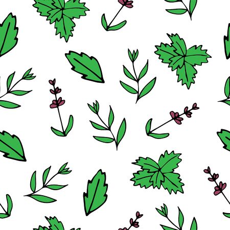 Lavender decorative pattern. Seamless pattern for fabric, paper and other printing and web projects. Hand drawn illustration.のイラスト素材