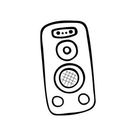 Single hand-drawn Studio Speaker icon. Musical symbol. Vector illustrationのイラスト素材