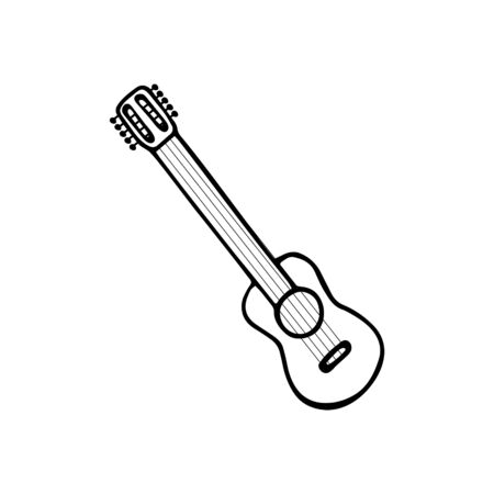 Single hand-drawn ukulele icon. Symbol of a musical instrument. Vector illustrationのイラスト素材