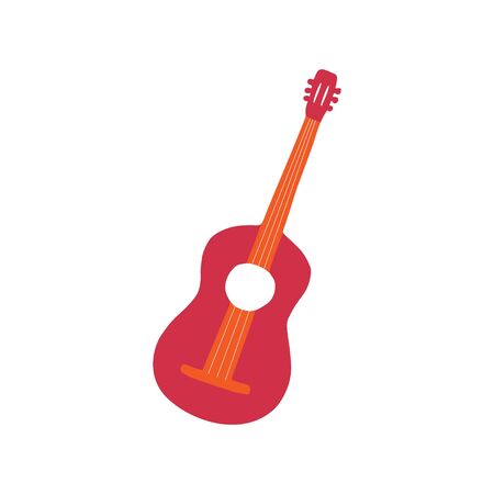 Single hand-drawn guitar icon. Symbol of a musical instrument. Vector illustrationのイラスト素材