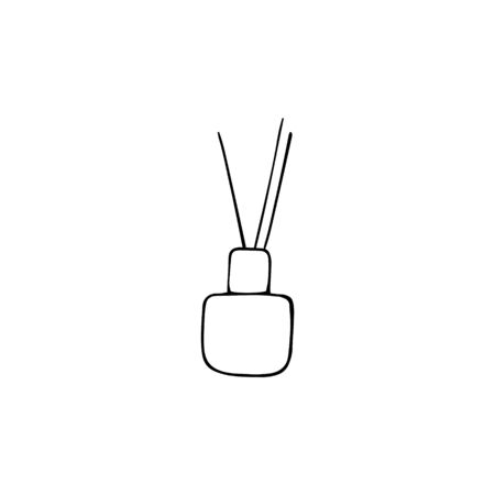 Aromatherapy reed diffuser. Hand drawn doodle vector illustration.のイラスト素材