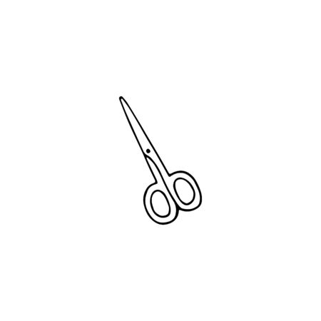 Scissors icon. Hand drawn doodle vector illustration.のイラスト素材