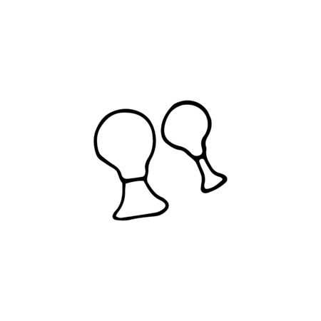 Glass jar for skin massage. Vacuum can sign. Doodle hand drawn vector illustration.のイラスト素材