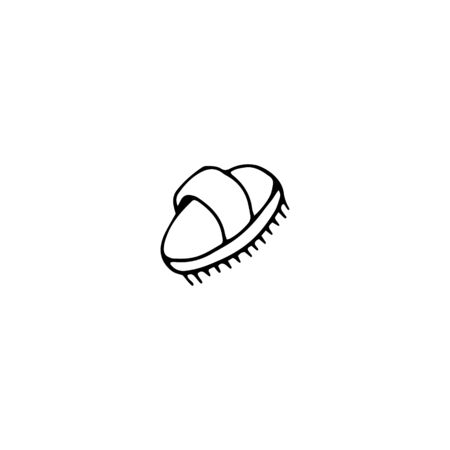 Anti cellulite massage. Dry brush home SPA massage. Doodle linear vector illustration.のイラスト素材