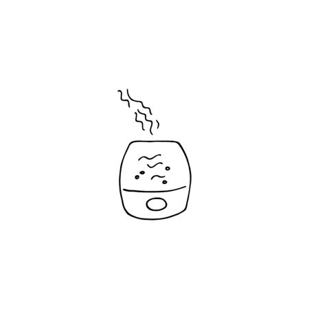 Air humidifier icon. Humidity control sign. Hand drawn linear vector illustration.のイラスト素材