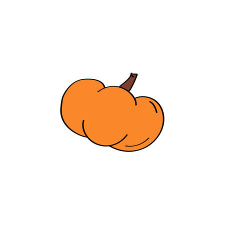 Doodle pumpkin icon. Hand drawn vector illustrationのイラスト素材