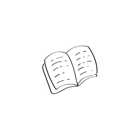Open book doodle icon. Vector hand drawn illustrationのイラスト素材