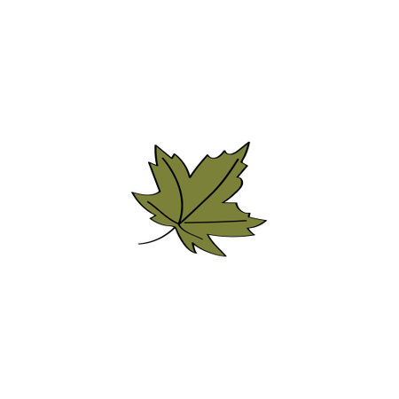 Maple leaf icon. Cute doodle vector illustrationのイラスト素材