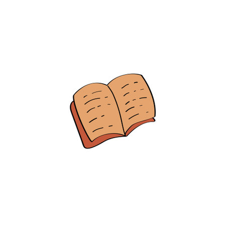 Open book doodle icon. Vector hand drawn illustrationのイラスト素材