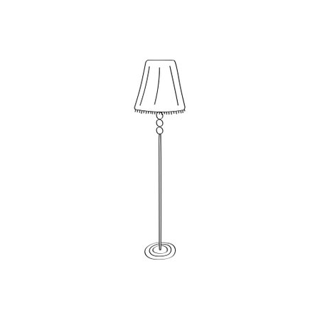 Cute doodle icon of floor lamp. Hand drawn vector illustrationのイラスト素材