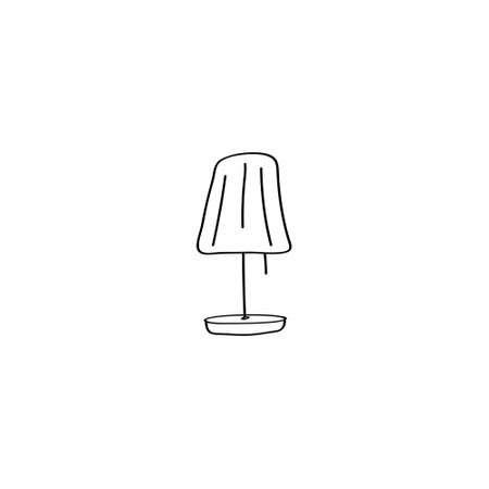 Table lamp doodle icon. Cute hand drawn vector illustrationのイラスト素材