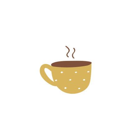 Doodle mug icon. Vector hand colored drawn illustrationのイラスト素材
