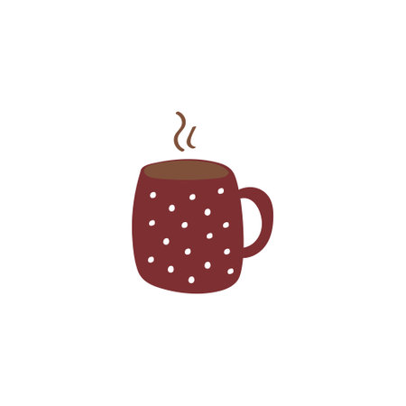 Cute cup sign. Vector doodle icon. Hand drawn colored flat illustrationのイラスト素材