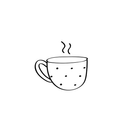 Doodle mug icon. Vector hand drawn illustrationのイラスト素材