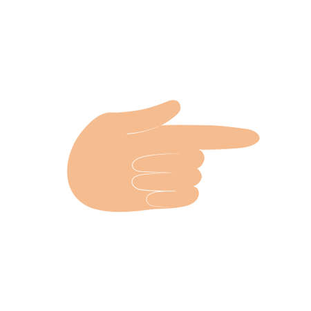 Pointing gesture. Hand with forefinger extended. Vector flat illustrationのイラスト素材