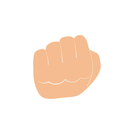 Fist stylized vector sign. Hand flat icon. Revolution power or support conceptのイラスト素材