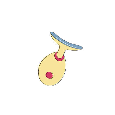 LED Photon light therapy neck face beauty device. Anti-age gadget. Skin tighten, reduce double chin tool. Massager for beauty youth and health. Sketch vector illustrationのイラスト素材