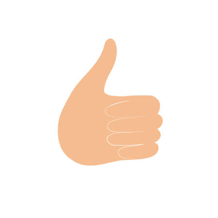 Thumb up icon. Like hand gesture. Vector flat simple illustrationのイラスト素材