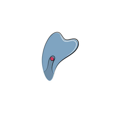 Microcurrent Lifting Scraping Massager. Firming Facial Massage Scrap Device. Gadget for lymphatic drainage anti-aging anti-wrinkle massage. Beauty skin care equipment gadgets and devices. Vectorのイラスト素材