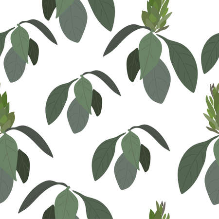 Vector seamless. Pattern with abstract tropical leaves. trendy style.のイラスト素材