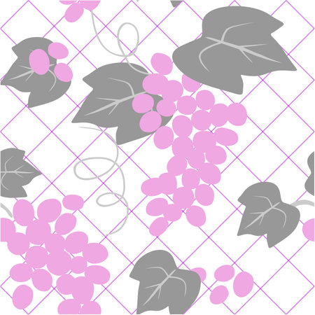Seamless pattern with abstract grapes. Vector background for various surfaces. Trendy hand drawn textures.のイラスト素材