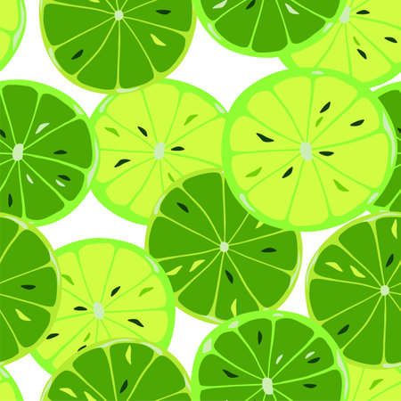 Abstract seamless pattern with citrus. Vector background for various surfaces. Trendy hand drawn textures.のイラスト素材