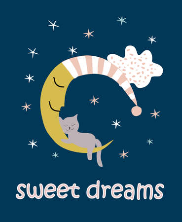 Cute mice, clouds and stars. Childish print for nursery, kids apparel, poster, postcard. vector illustration.のイラスト素材
