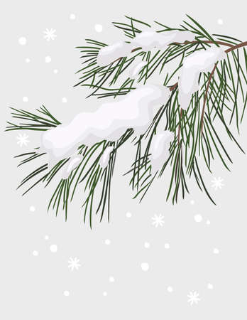 Winter forest . Christmas tree. Vector design template.のイラスト素材