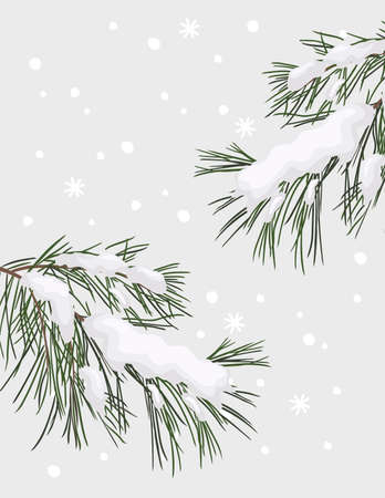 Winter forest . Christmas tree. Vector design template.のイラスト素材